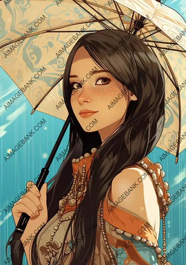 Cool Anime Girl with Umbrella Style