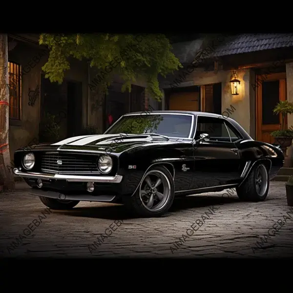 Black Beauty: Realistic Shot of a 1969 Camaro Muscle Car