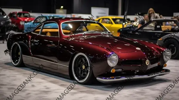 Karmann Ghia with Deep Burgundy Black Carbon Trim