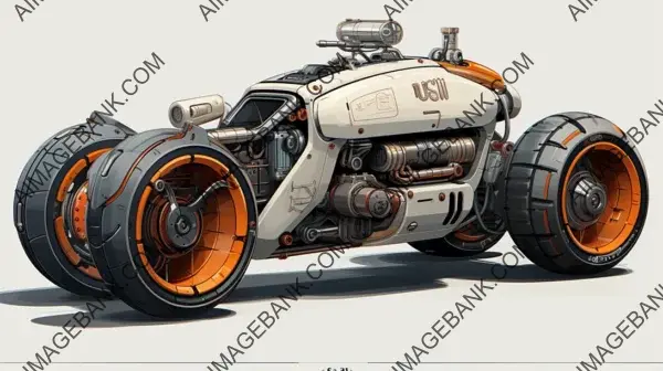 Mechanical Drawing of Retro Futuristic Armor