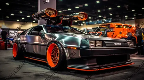 Delorean Adventure: SEMA Winner with Orange Black Carbon