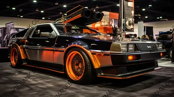 Classic Delorean: SEMA Winner with Orange Black Carbon