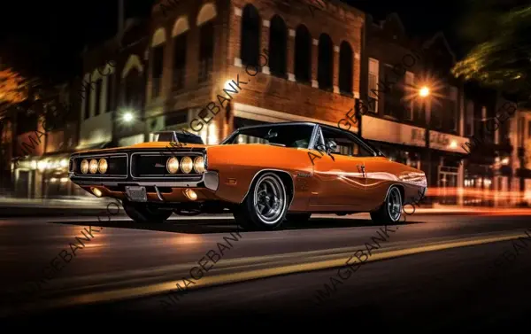 Dodge Super Bee Cruising Streets Under the Moonlight