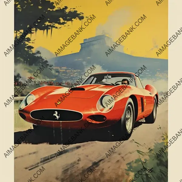 Ferrari GTO 1955 Neorealism Italian Movie Post: Classic Beauty