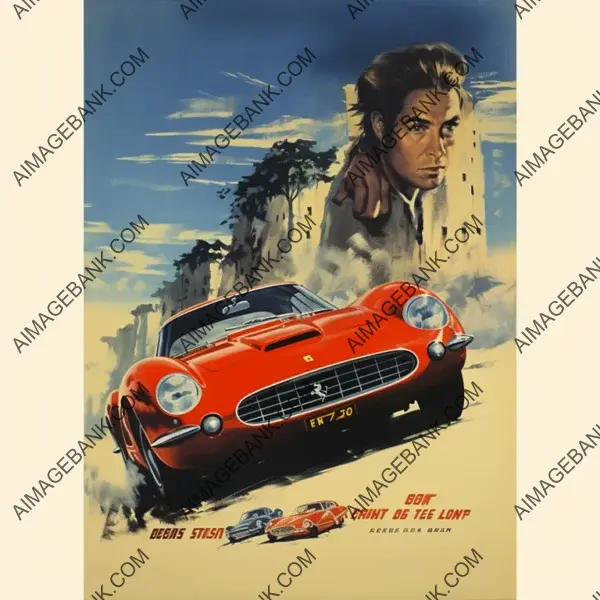 Ferrari GTO 1955 Neorealism Italian Movie Post: Cinematic Beauty