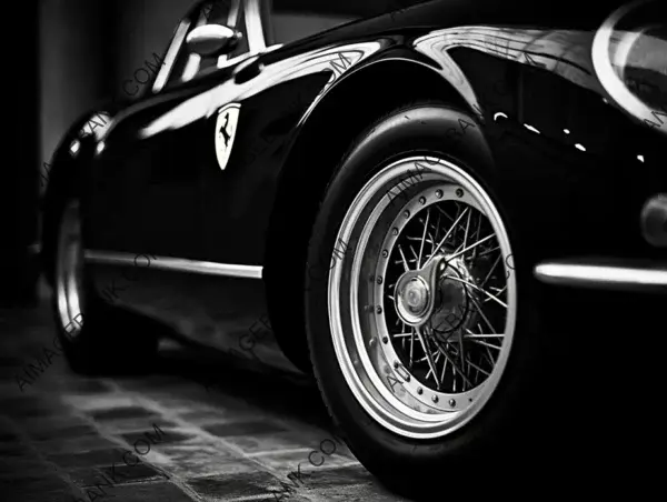 Timeless Elegance: 1969 Black &#038; White Ferrari Photography