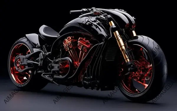 Black Widow Motorbike in Stunning Glass Carbon