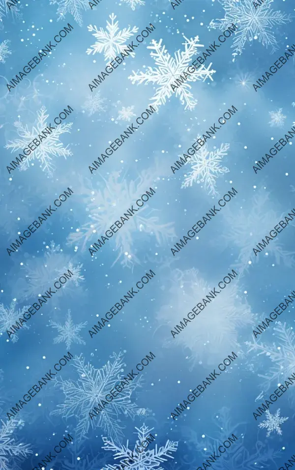 Frosty Blue Christmas Pattern with Intricate Details