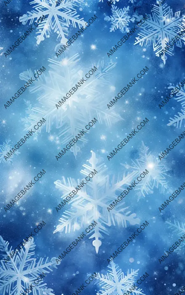 Blue Christmas Magic: Frosty Pattern Background