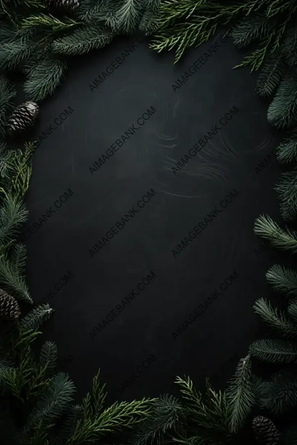 Rustic Chalkboard with Pine Trees and Spruce Branches