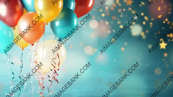 Party Atmosphere with Colorful Balloons and Sparkles