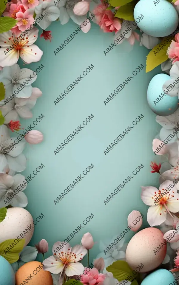 Easter-Themed Frame Background with Space for Text