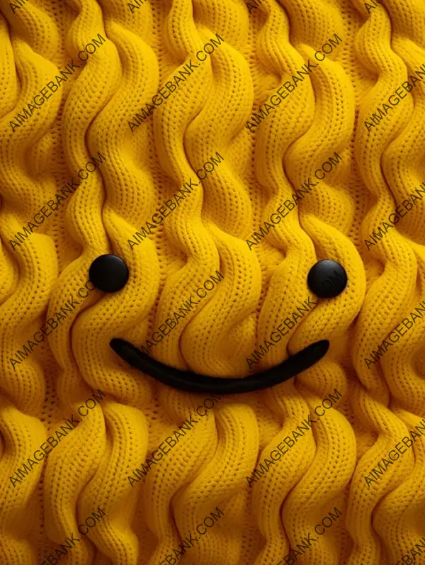 Smiley Emoji 3D Cable Knit Seamless Pattern Full-Screen