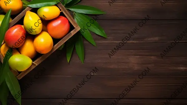 Wooden Box with Delicious Mango Juice