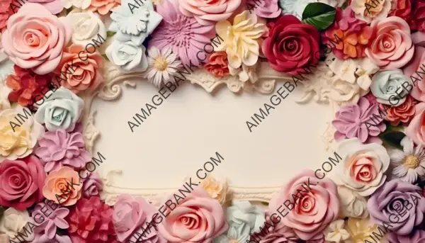 Photo Frame with Vibrant Roses and Lilies