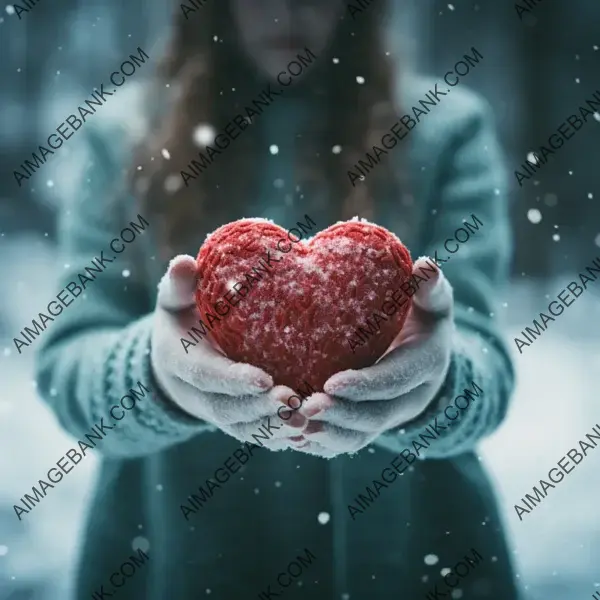 Person&#8217;s Hands in Red Gloves with Heart