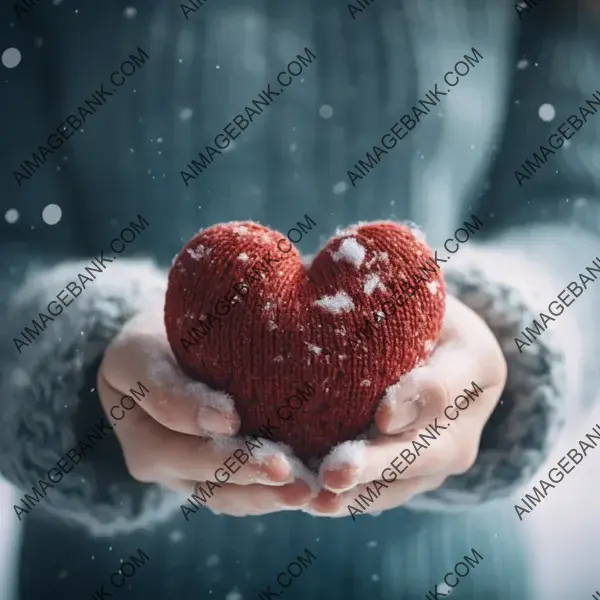 Heart Held by Person in Red Gloves