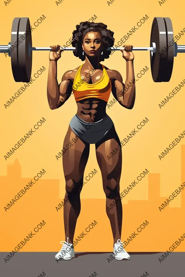 Celebrate Women&#8217;s Strength: Vector Illustration of a Female Weight Lifter