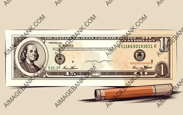 Bank Cheque Illustrated: Financial Elements at Your Fingertips