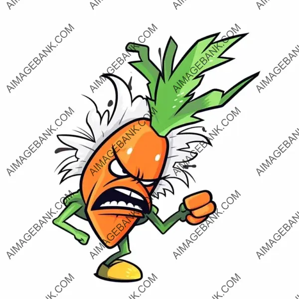 Furious Zombie Carrot &#8211; Vector Graphic