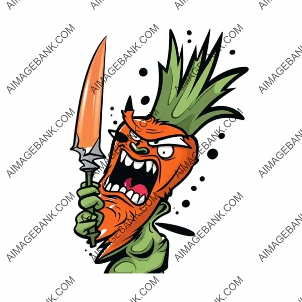 Enraged Zombie Carrot &#8211; 2D Drawing