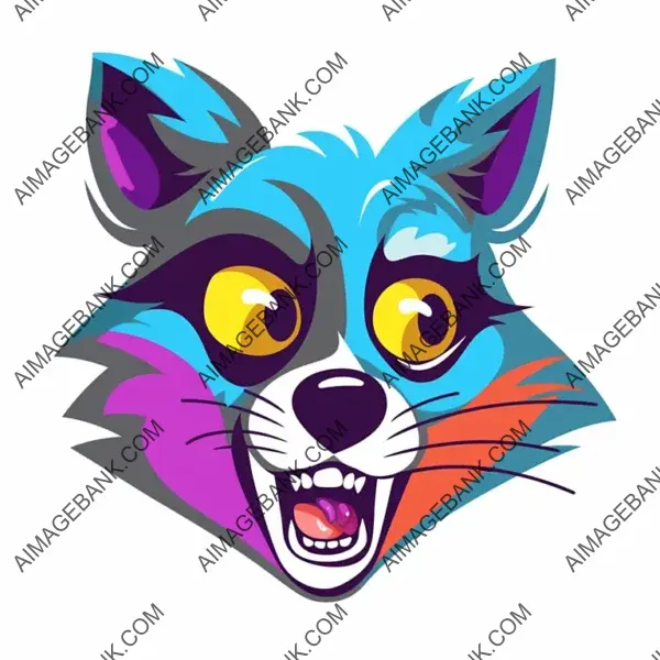 Silly Funny Raccoon Face &#8211; 2D Illustration