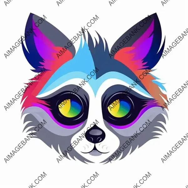 Playful Funny Raccoon Face &#8211; Vector Art