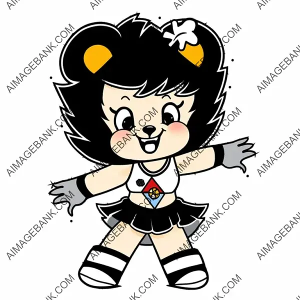 Teddy Bear Cheerleader &#8211; 2D Illustration