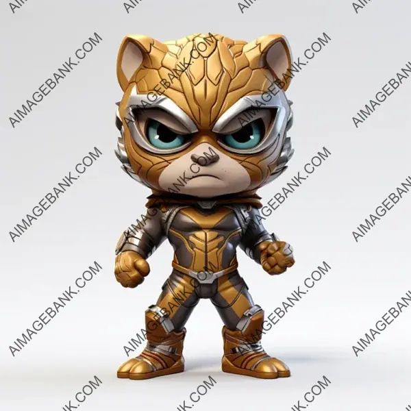 Chibi Jaguar in Superhero Attire &#8211; Artwork