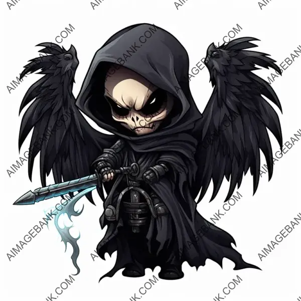 Cute Grim Reaper Chibi &#8211; Holding a Sickle