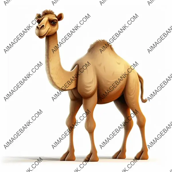 Cartoon Camel Isolated on White &#8211; Desert Animal