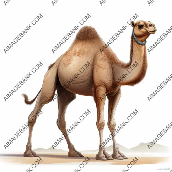 Smiling Cartoon Camel &#8211; White Background