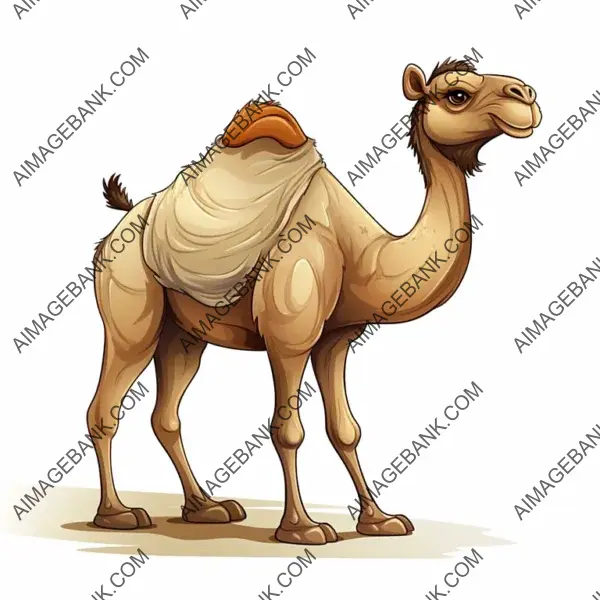 Playful Cartoon Camel &#8211; Simplified Desert Art