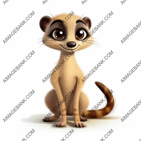 Cartoon Meerkat Isolated on White &#8211; Cute Mammal