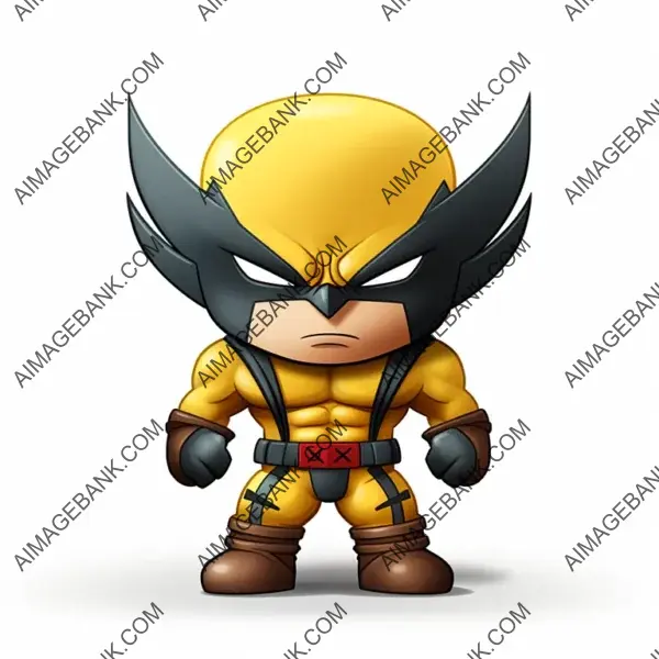 Smiling Cartoon Wolverine &#8211; White Background