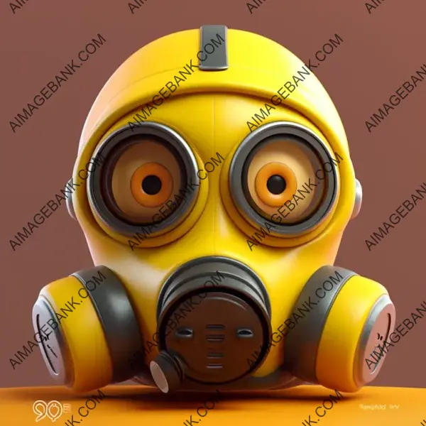 Cute Gas Mask Logo in Pixar CGI Style &#8211; Colorful Design