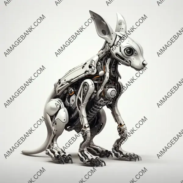 Cute Little Mechanical Kangaroo Image &#8211; Cartoon Illustration