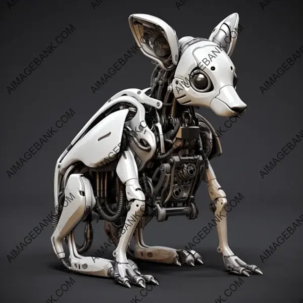 Cartoon Style Mechanical Kangaroo Image &#8211; Cute Character