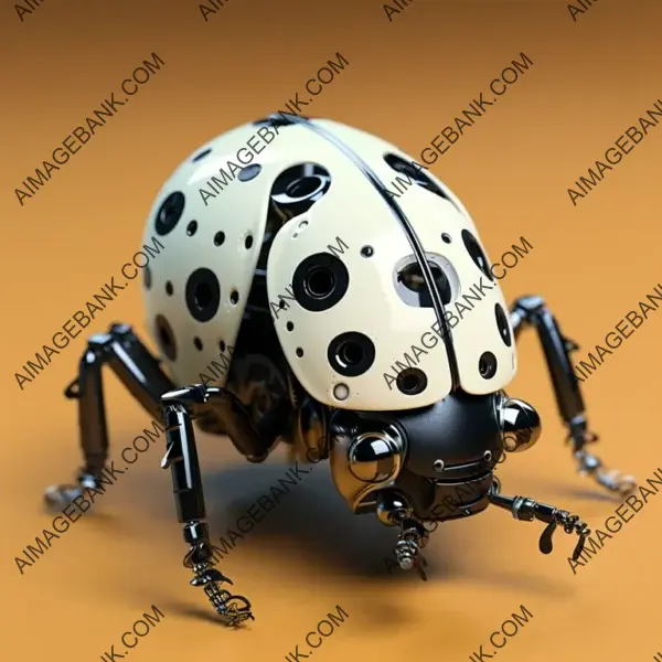 Cute Little Mechanical Ladybird Image &#8211; Cartoon Illustration