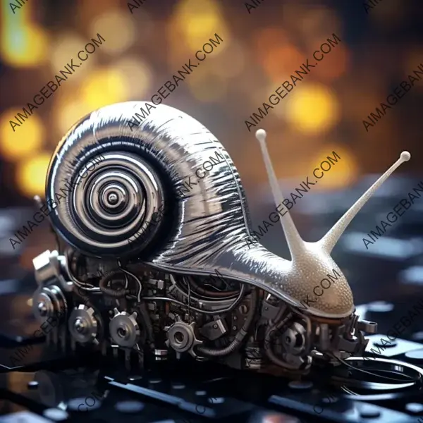 Cute Little Mechanical Snail Image &#8211; Stylish Cartoon Art