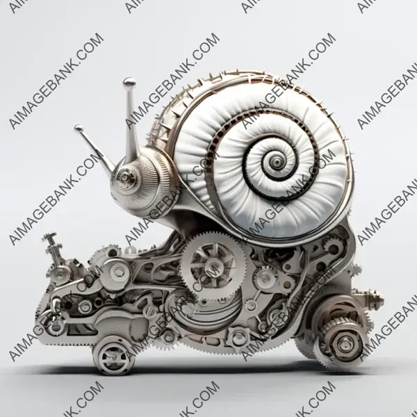 Adorable Mechanical Snail Cartoon &#8211; Cartoon Illustration