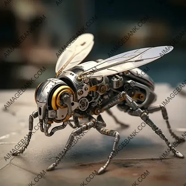 Cute Little Mechanical Wasp Image &#8211; Stylish Cartoon Art