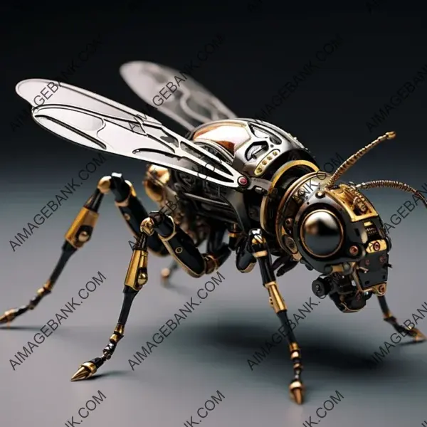 Playful Little Mechanical Wasp Cartoon &#8211; Art Design