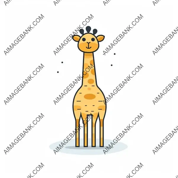 Funny Giraffe in Full Body &#8211; Simple Line Icon