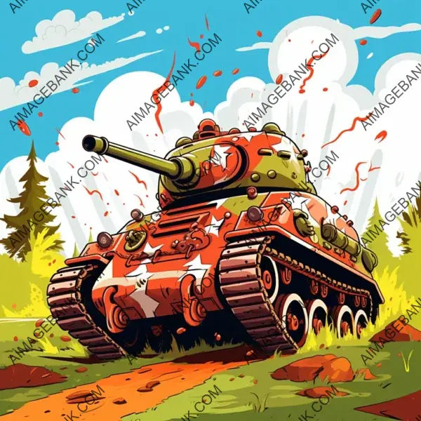 M4 Sherman Tank in World War – Cartoon Clipart Illustration - Aimagebank