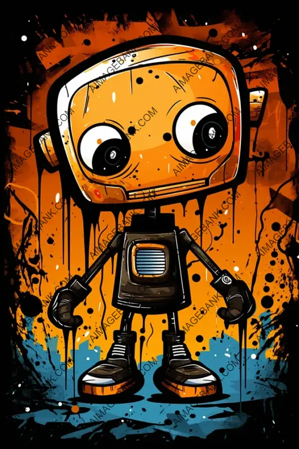 Playful Cartoon Character: Orange Bot Beans