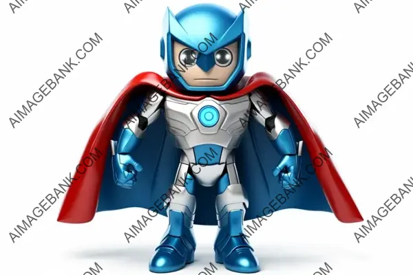 Robot Striking a Powerful Superhero Pose &#8211; Caped Crusader