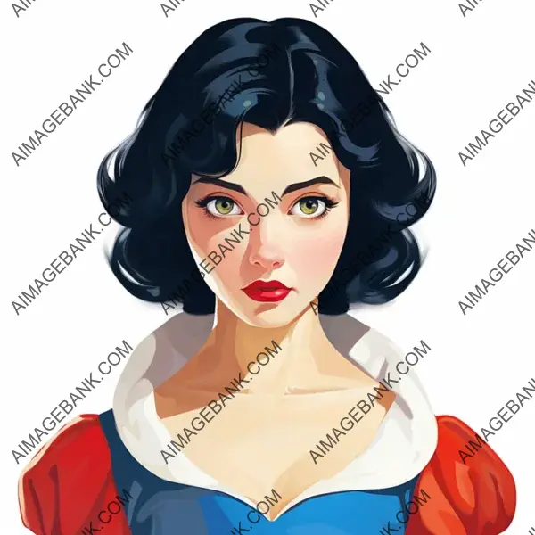 Requested Isolated Art: Cartoon Portrait of Snow White