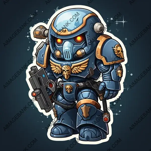 Warhammer Space Marine in Adorable Sticker Design