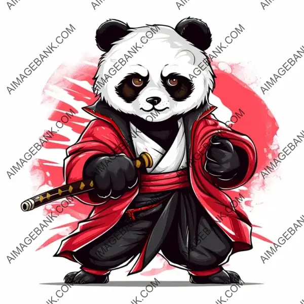 Samurai Panda Holding a Sword &#8211; Game Mascot